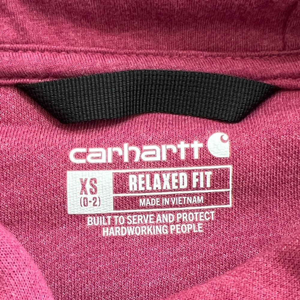 Carhartt Relaxed Fit Logo Sleeve Hoodie Sweatshirt Pink XS - Picture 6 of 11